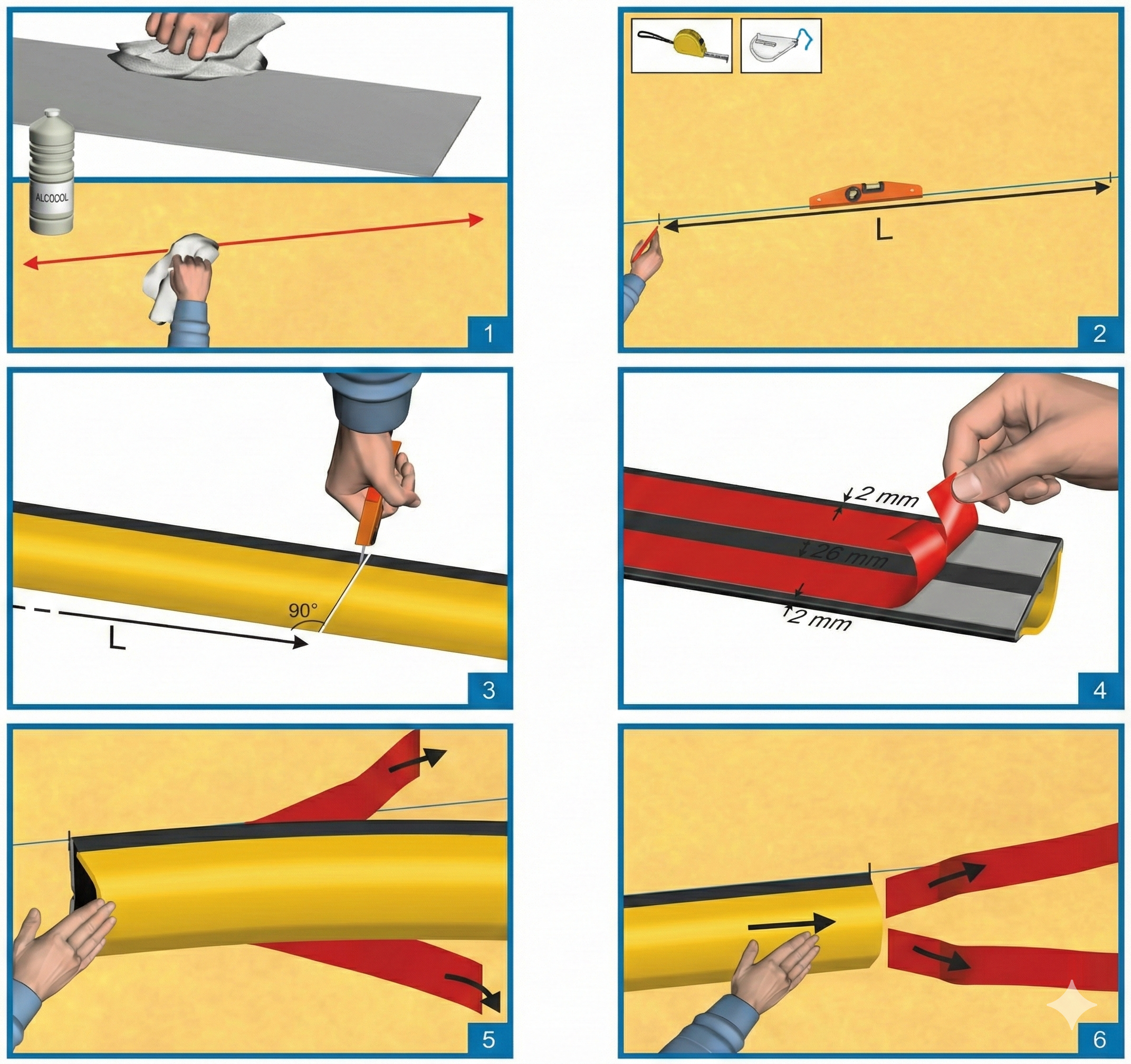 Notice lisse murale adhésive