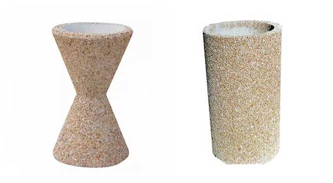 Poubelle et cendrier extérieur en béton