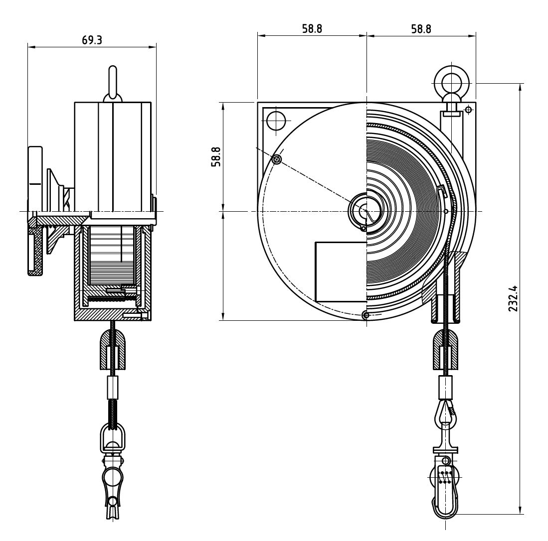 schema avec dimensions de l'équilibreur de charge légère