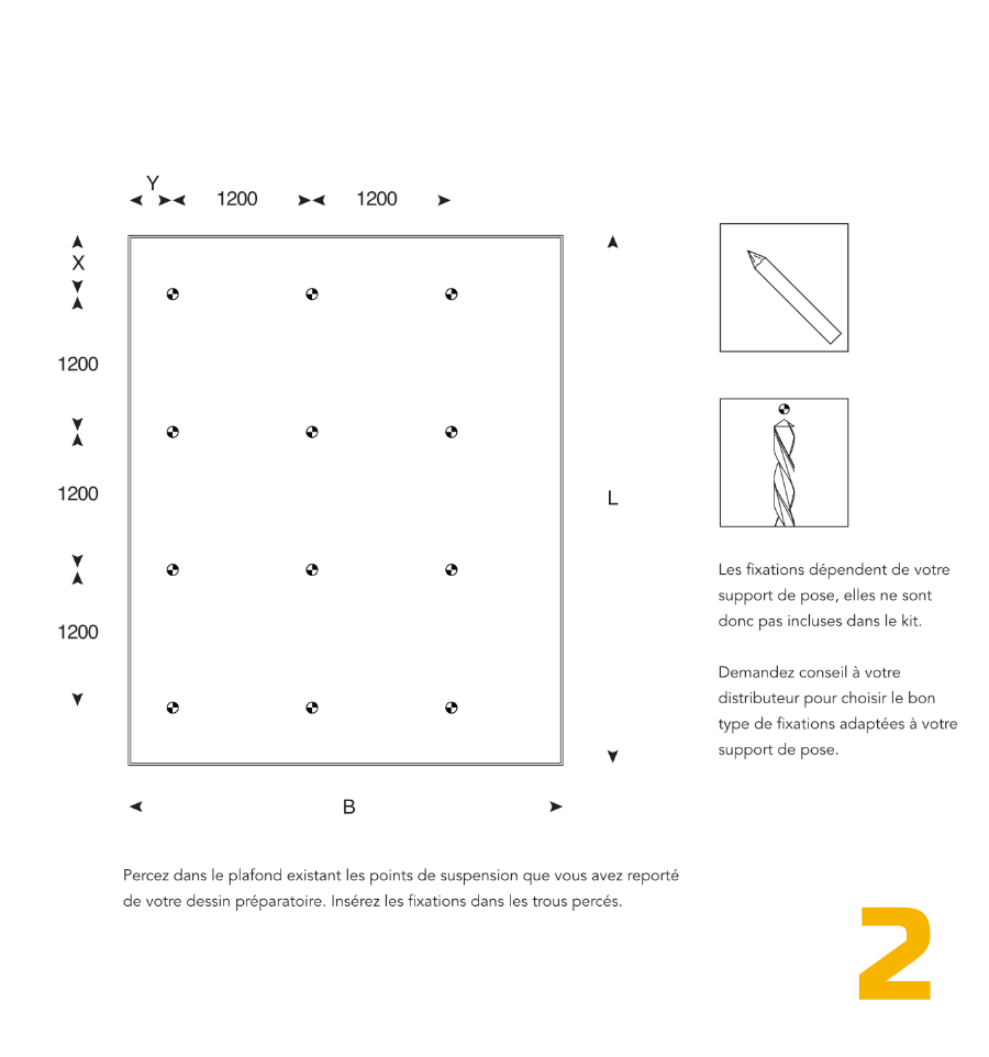 Pose dalle faux plafond étape 2