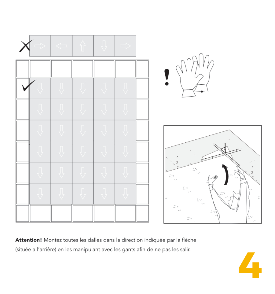 Pose dalle faux plafond étape 4