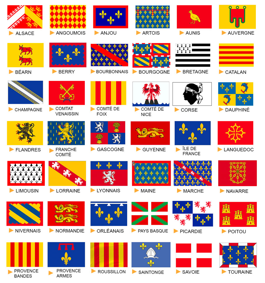 drapeaux provinces historiques