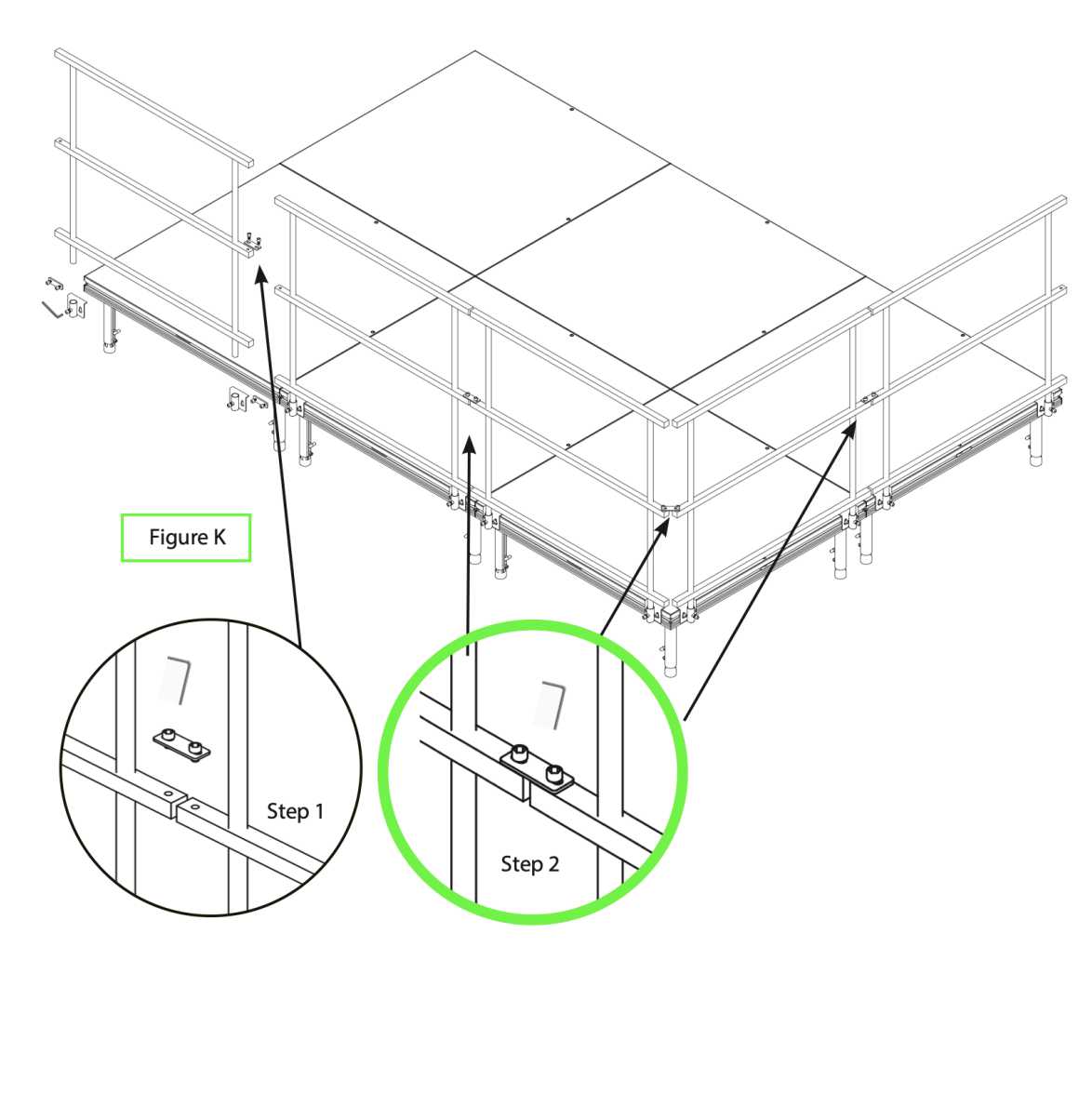 Installation du garde corps étape 3
