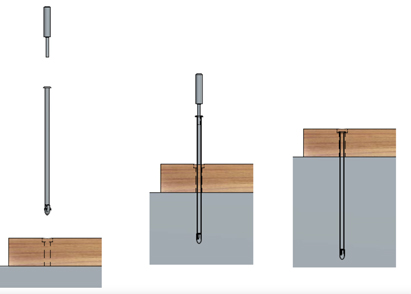 pose stop roue en bois étape 1