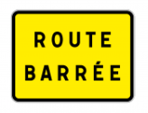 Panneau d'indication KC1 route barrée