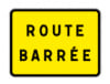 Panneau d'indication KC1 route barrée