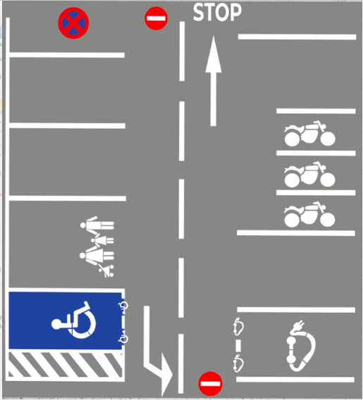 La mise en oeuvre d'un pochoir dans les parkings