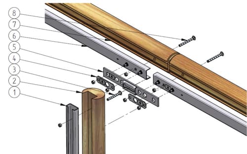Schéma de montage de la glissière bois métal