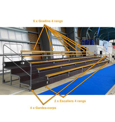 Exemple d'un assemblage de gradins