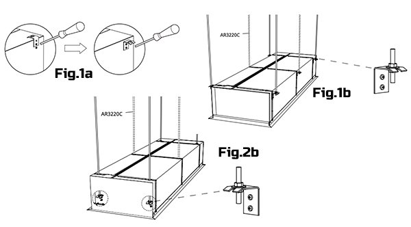 Figure de montage rideau d'air encastrable