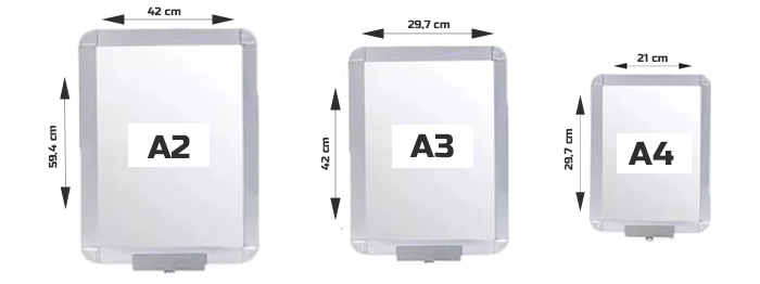 dimensions support affiche sur pied