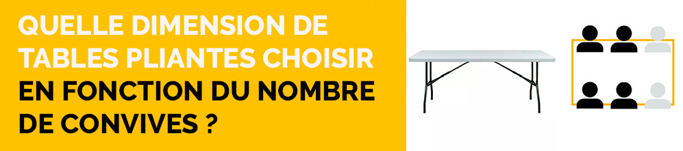 Quelle dimension de tables pliantes choisir en fonction du nombre de convives ?